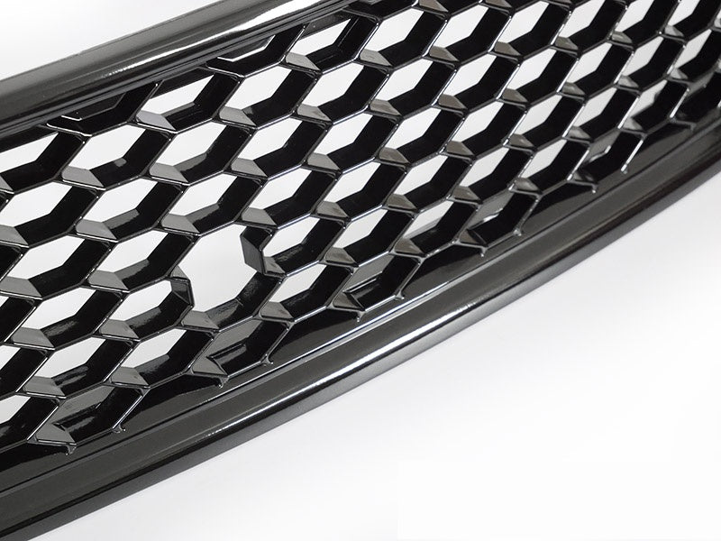 Audi A4 B6 sport-grill GRAU85 helsvart finish sett fra siden