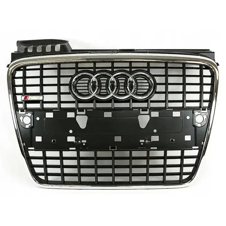 Passend Für Audi A4 B7 04-09 Waben Grill Kühlergrill Sport Front Grill Schwarz Chrom