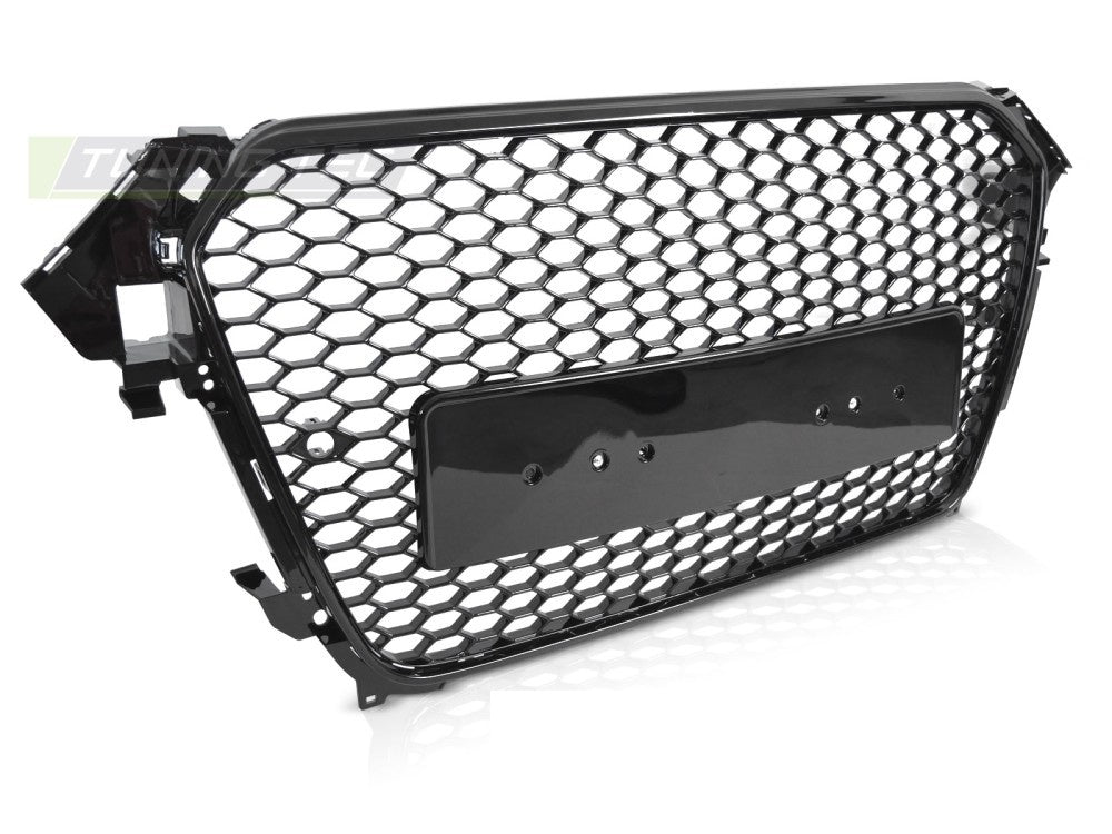 Glossy svart grill til Audi A4 B8 sport-design med parkeringssensor-åpninger