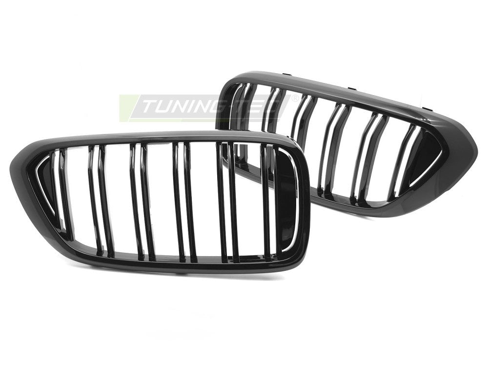 Nyregrill BMW G32 Gran Turismo blank svart med doble spiler nærbilde