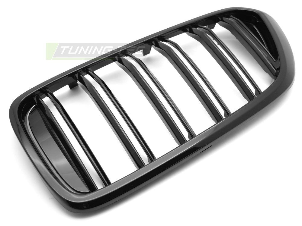 BMW G32 sport grill double bar helsvart finish detaljbilde av spiler