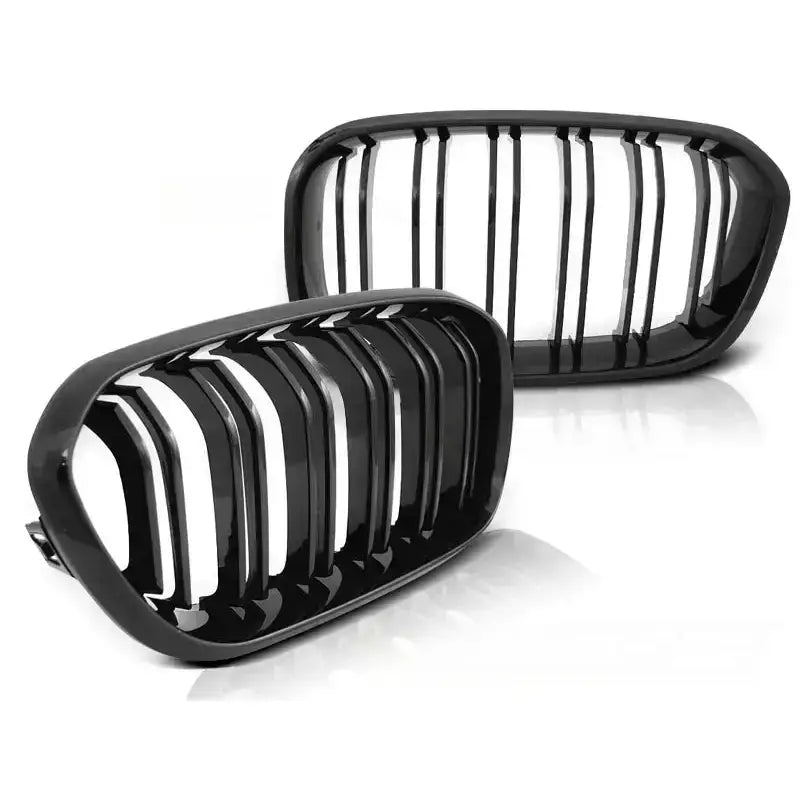 Grill Bmw F20 F21 Lci 15-18 Glossy Black Double Bar