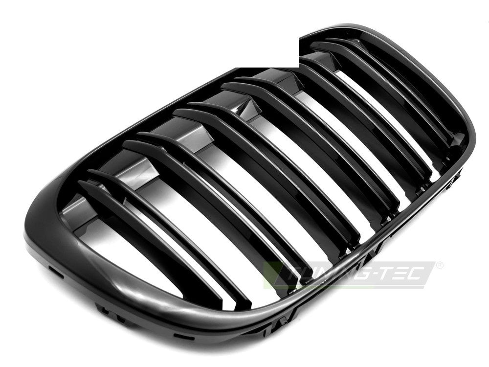 Grill GRBMU3 til BMW X1 F48 svart blank double bar design sett bakfra