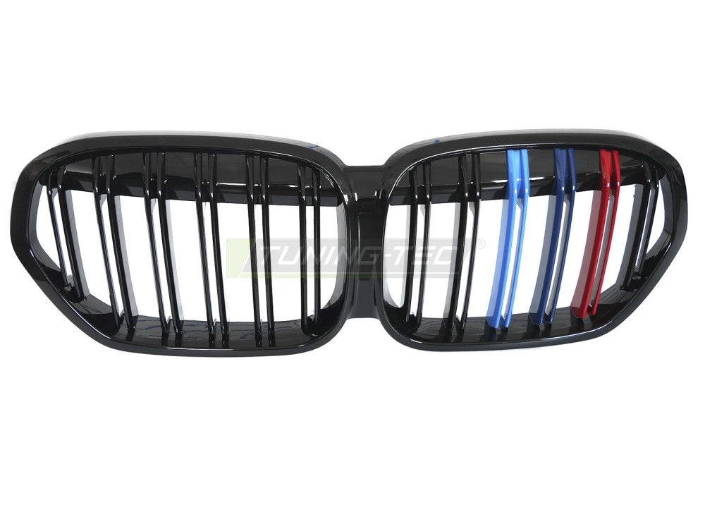 BMW X1 F48 LCI sport grill double bar design i blank svart finish