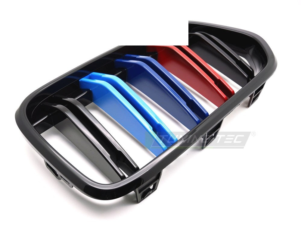 Detaljbilde sport grill GRBMV4 til BMW X2 F39 2018–2023 glossy svart