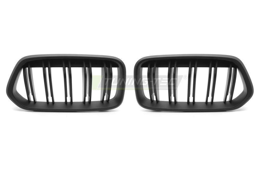 BMW X2 F39 sport grill matt svart dobbel bar montert på bil