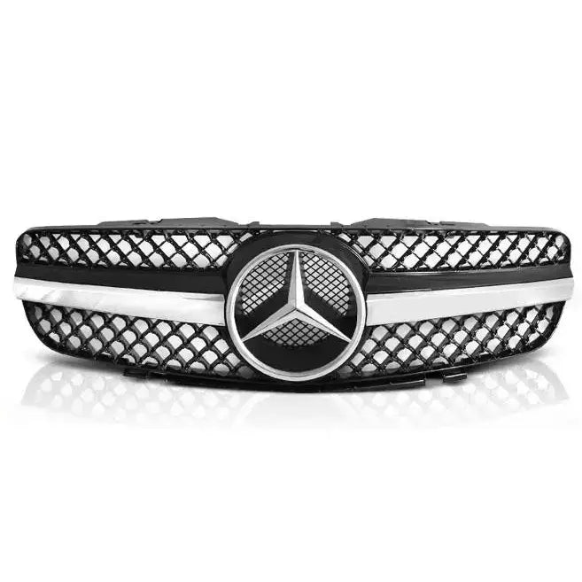 Grill Mercedes Sl R230 01-06 Cl63 Style Black Chrome