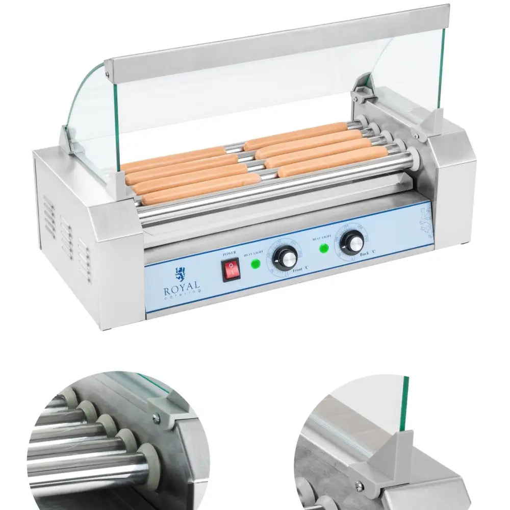 Grillrulle med Lokk Rullegrill Pølsevarmer 5 Ruller