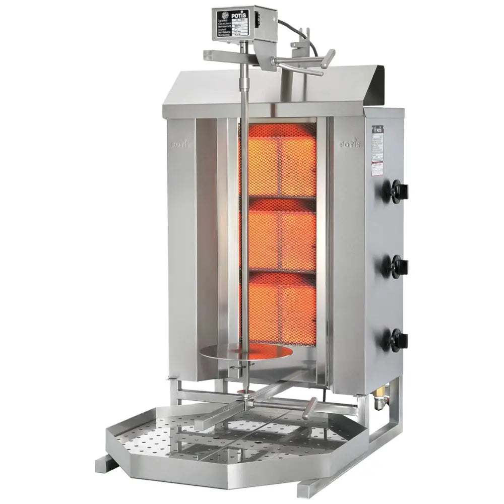 Grillskiver til Kebab og Gyros Gasdrevet Potis 40 Kg - 230 v 8.4 Kw