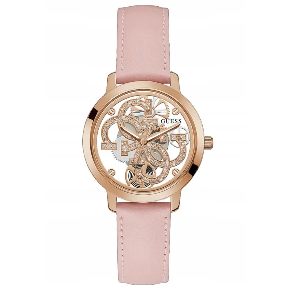 Guess Night Life Dameklokke med Rosa Gullfarget Lenke - Original