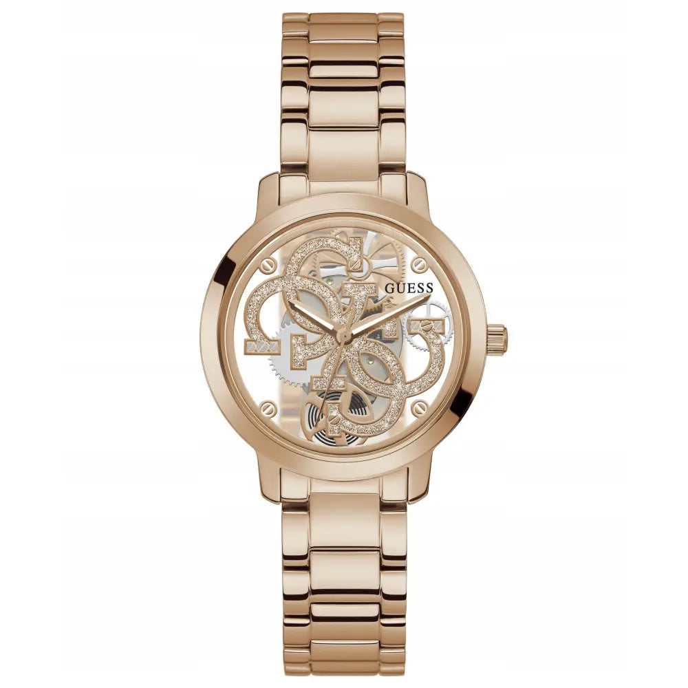 Guess Night Life Damerklokke Rosa Gull Original