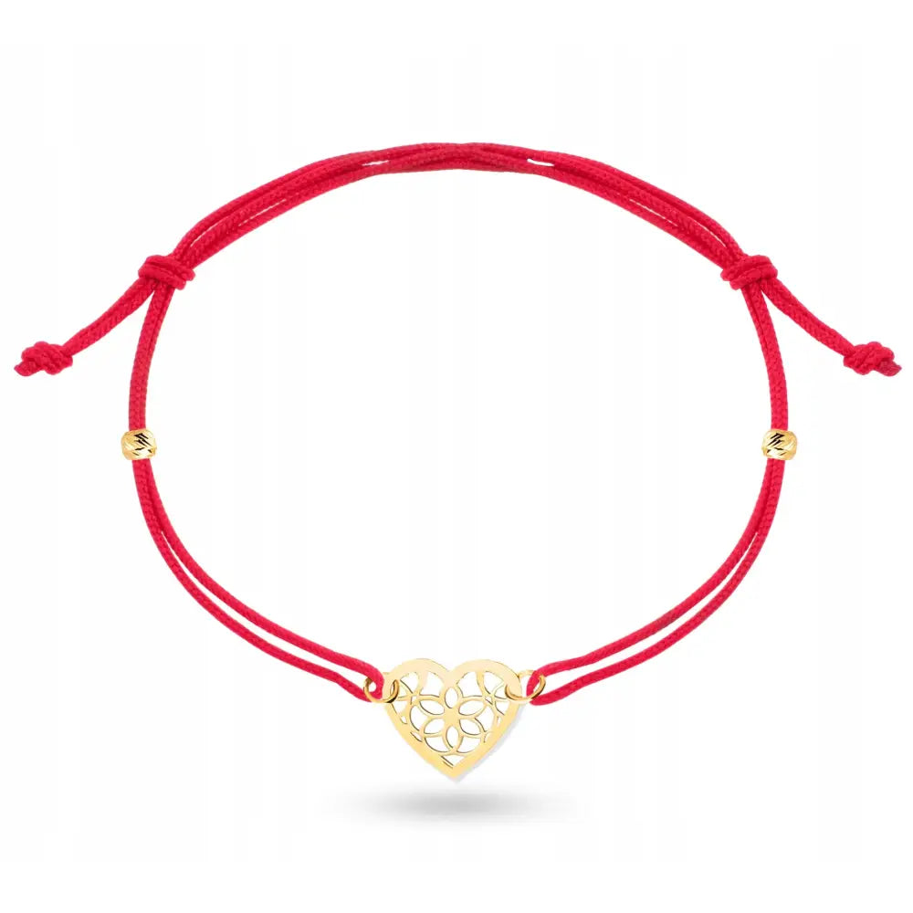 Armbånd Dame Gull med Hjerte og Charms - Justerbart 13-28 Cm