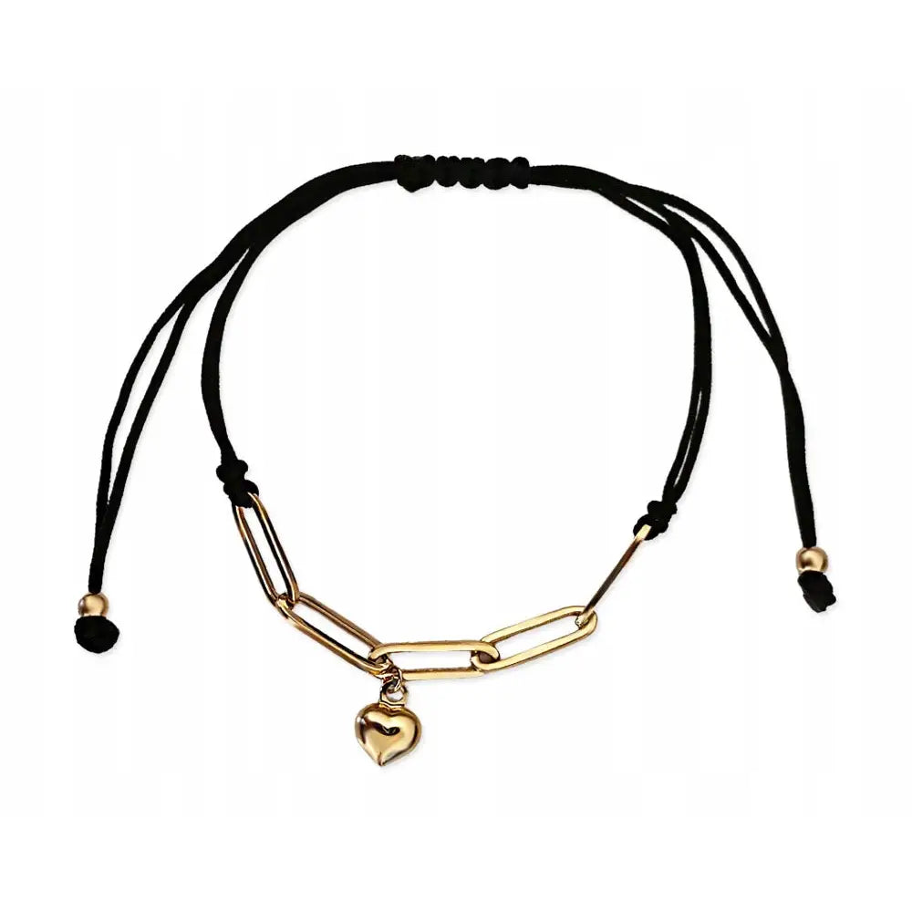 Armbånd Dame i Gull 585 med Hjerte og Regulerbar Lengde