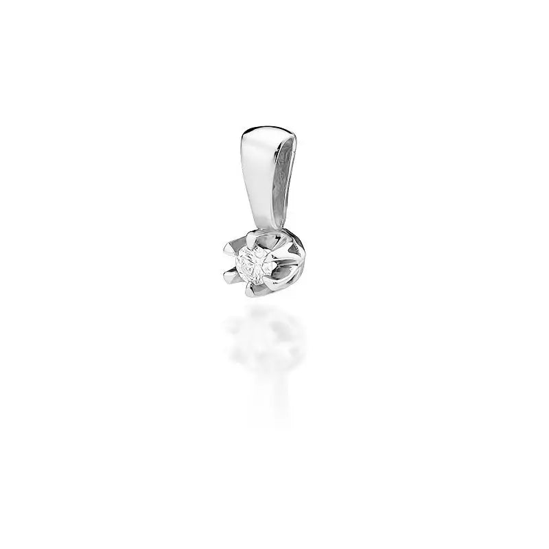 Charm Anheng Z-32 - Hvitt Gull 585 0,08 Ct til Kjede
