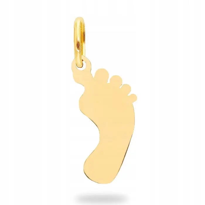 Charm Gullanheng Fotspor 14k - 17 Mm til Kjede