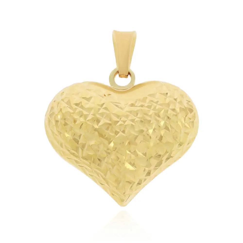 Charm Hjerteformet Gullanheng - 375 Gult Gull 15.5 Mm