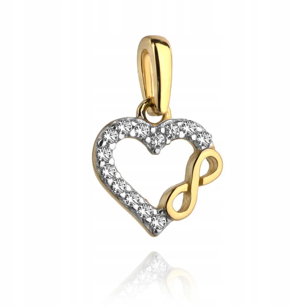 Charm Hjerte Uendelighet Gullanheng 585 til Kjede 13 Mm