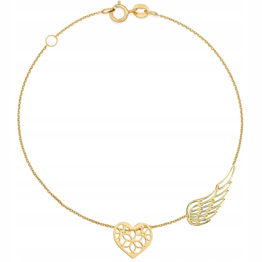 Smykke Hjerte Gull 333 - Ankier Flette 19 Cm