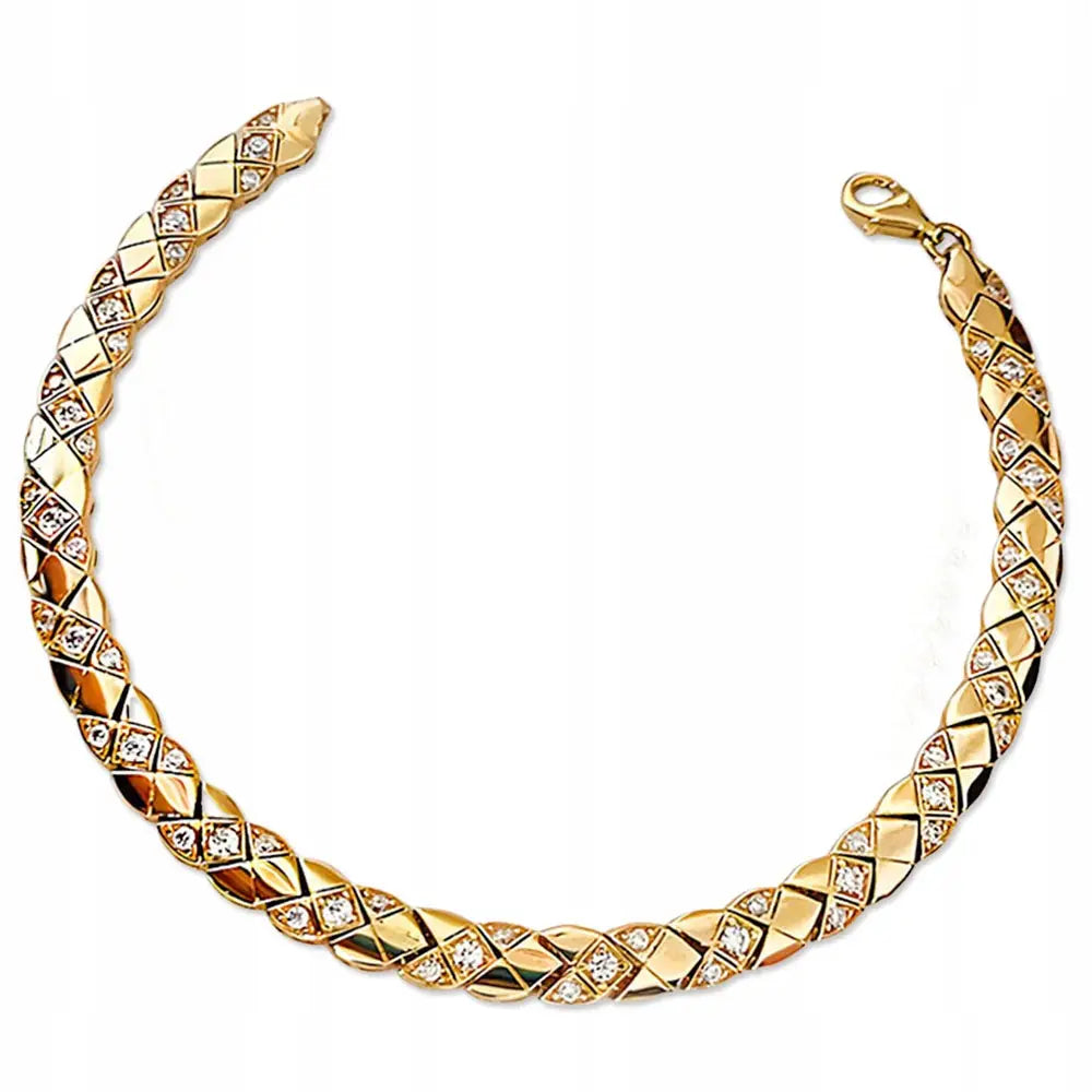 Armbånd Dame med Charms - Gull 585 Zirkonia 18 Cm