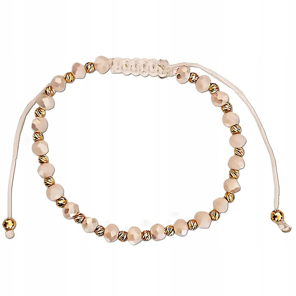 Armbånd Dame med Charms i Roségull 585 - Justerbart 18 Cm
