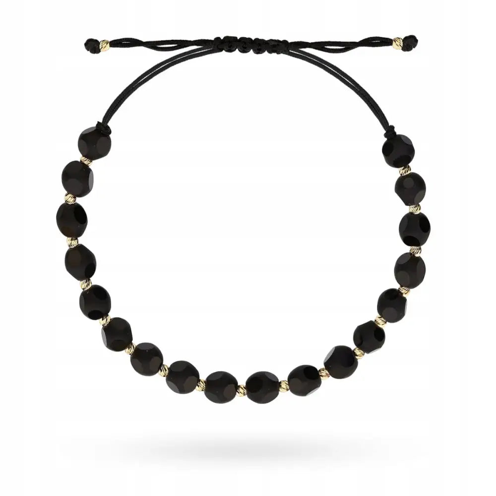 Armbånd Dame i Gull 585 med Svarte Steiner og Snor