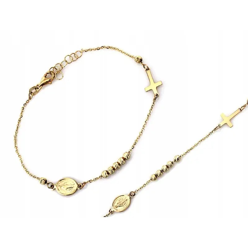 Armbånd Dame med Charms - Gult Gull 585 7mm Bredde