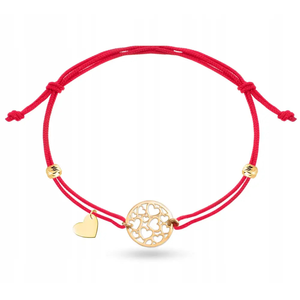 Armbånd Dame i Gult Gull med Hjerte og Charms 585