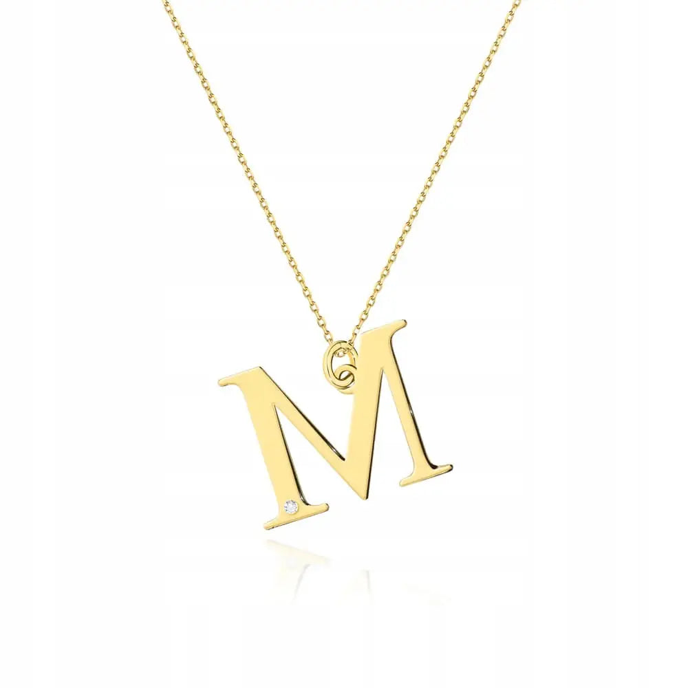 A Gull Diamantbokstav m - 585 Gult Gull 0,005ct