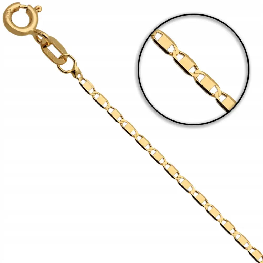 Gullsmykke Sjettekantet Halskjede 14k - 40 Cm