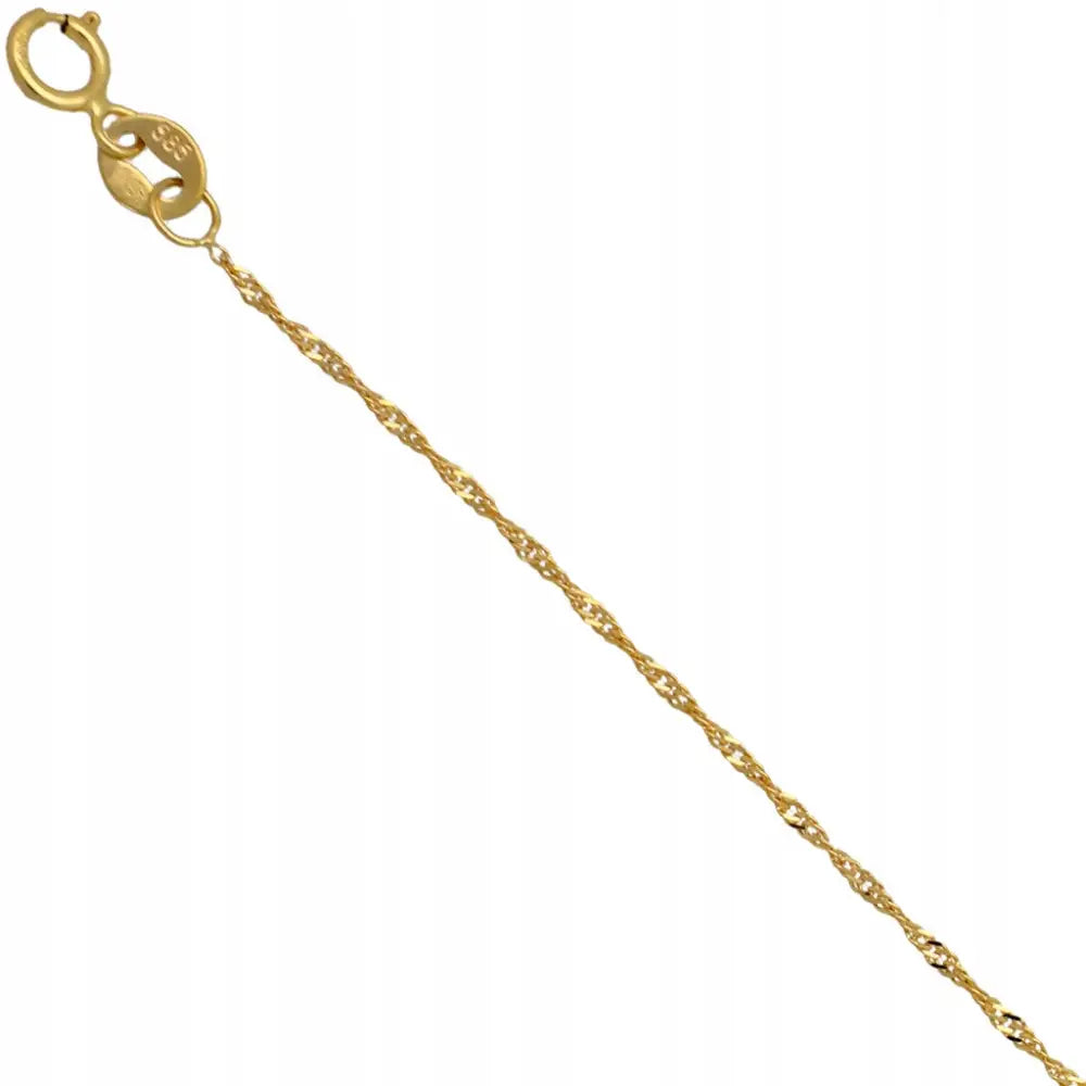 Gullsmykke: 14k Halskjede - Singaporkjede 55cm 0.90mm
