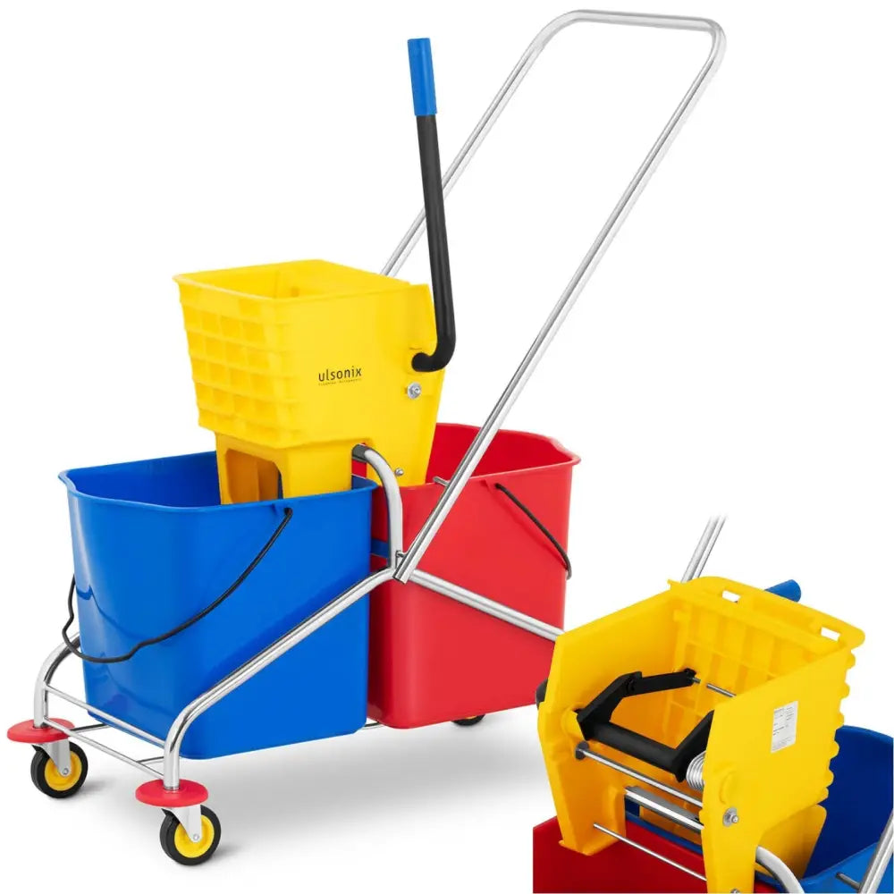 Gulvvasker med Moppepress og To Bøtter 2 x 24 l