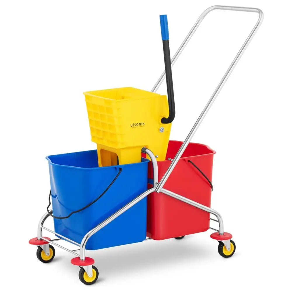 Gulvvasker med Moppepress og To Bøtter 2 x 24 l