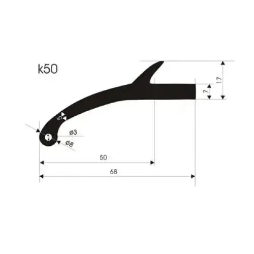 Gummi Skjermbreddere - 50mm