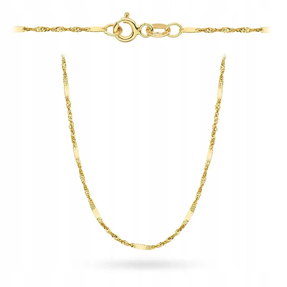 Gullsmykke Halskjede med Plakett 42cm 0,86g