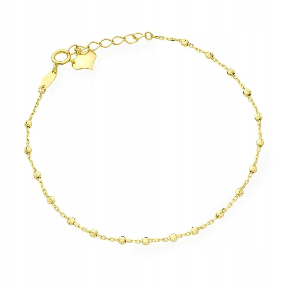 Armbånd Dame med Gullkuler og Hjertecharms