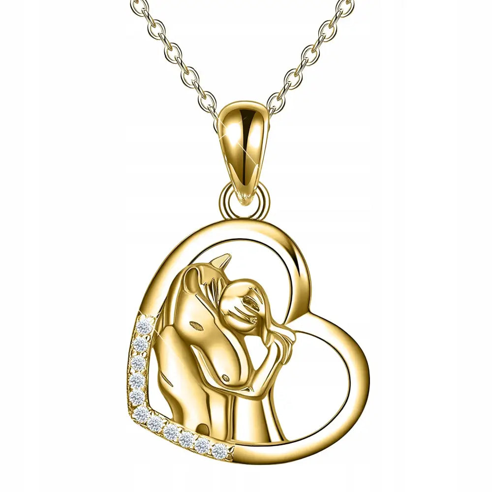 Gullsmykke Kjede med Hest for Dame og Jente i Sølv