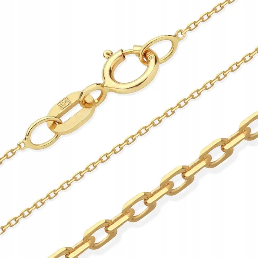 Gullsmykke Halskjede 585 Anker Diamantslipt 50 c