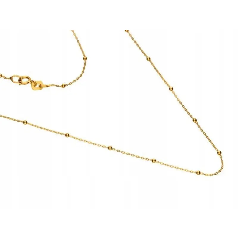 Gullsmykke Halskjede 585 Ankerlenke med Kuler 45cm