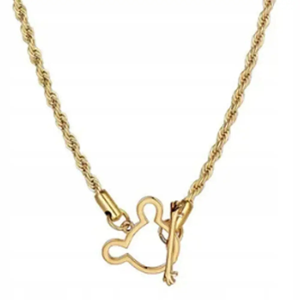 Gullsmykke med Mickey Mouse Elegant Gullkjede Dame