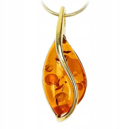 Smykke i Baltisk Rav med 925 Sølv - 2,4 Cm