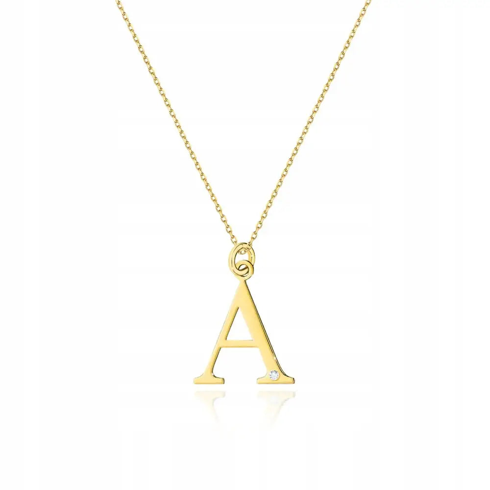 Gullsmykke Kjede 585 Bokstaven a med Diamant