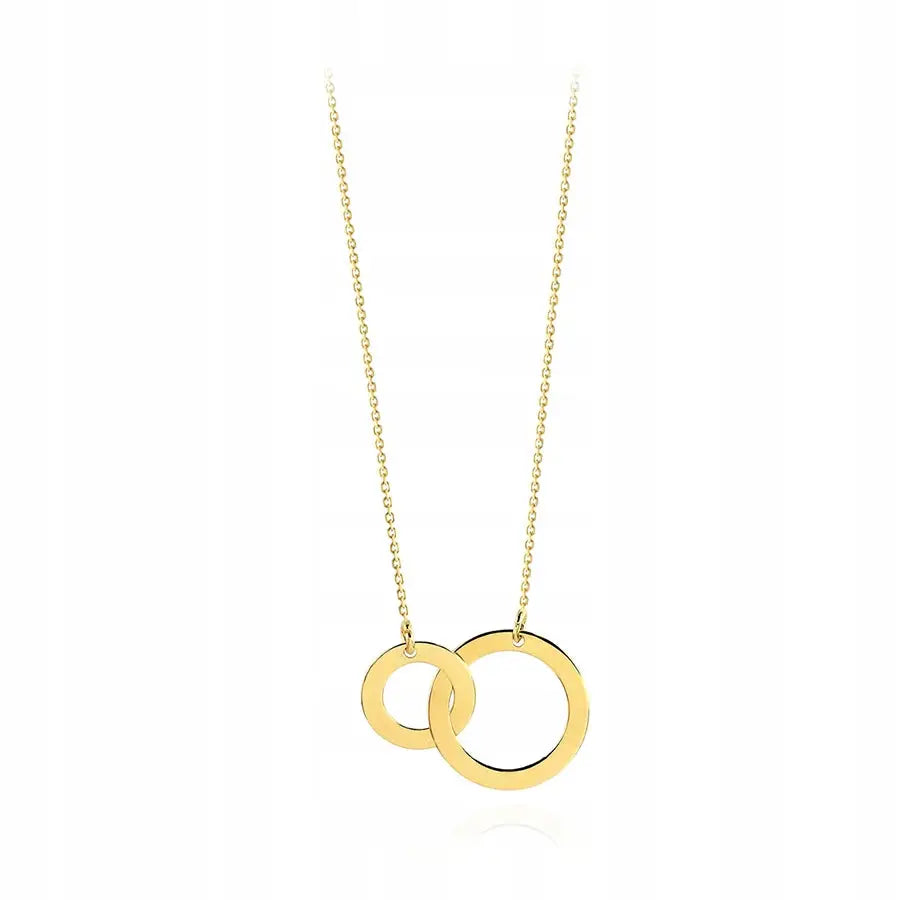 Gullsmykke Kjede Celebrytka med To Ringer