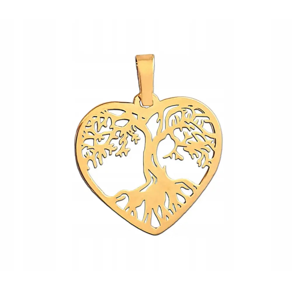 Charm Kjede med Hjerte og Livets Tre - 585 Gull