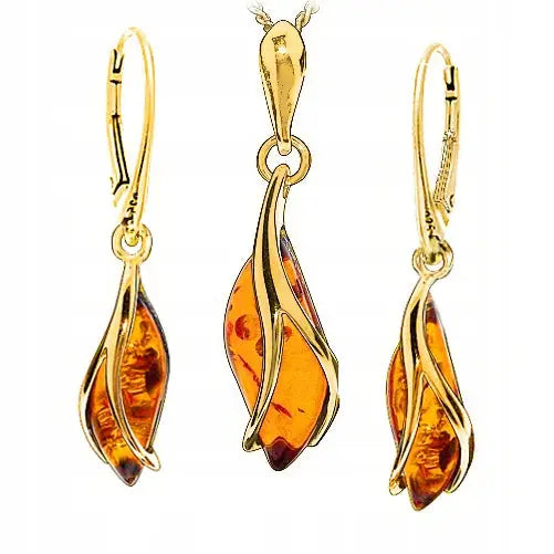 Gavesett Dame 925 Sølv Smykkesett 24k Gullbelagt 45cm