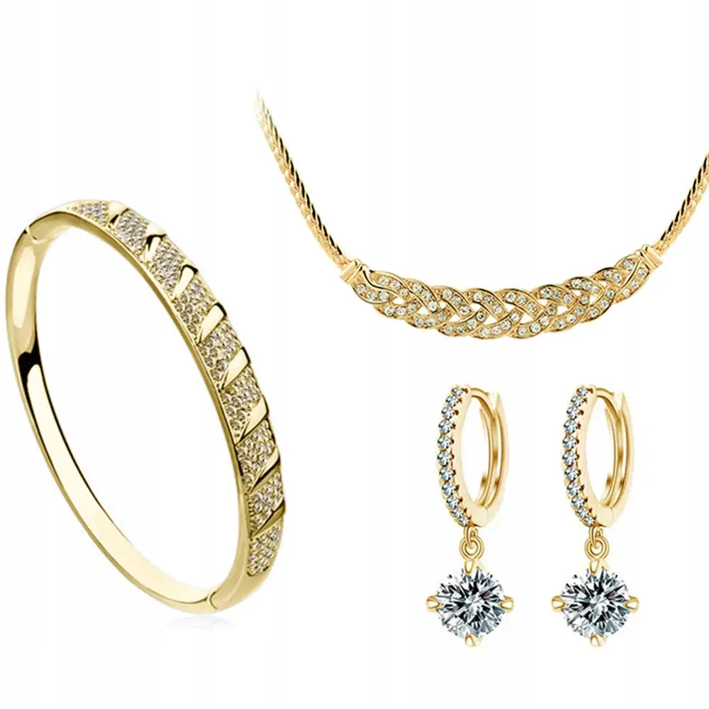 Gavesett Dame - Smykkesett med øredobber Halskjede og Armbå