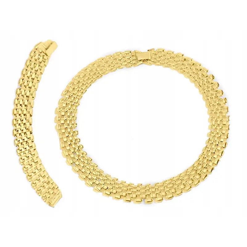 Gavesett Dame - Smykkesett med Gullplatering og Armbånd