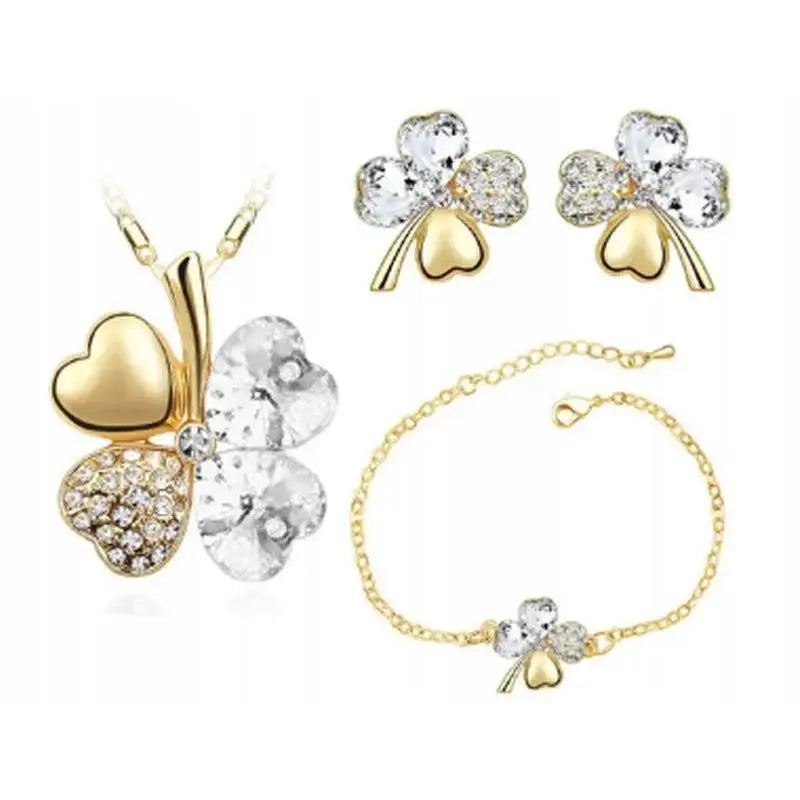 Gullsmykke - Gullkjede Dame øreringer og Armbånd 45 Cm