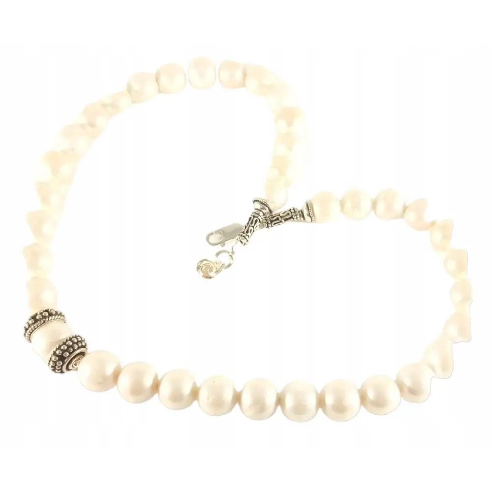 Gullsmykke med Naturlige Hvite Perler - Gullkjede Dame