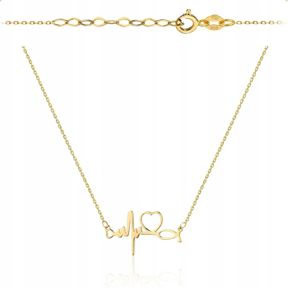 Gullsmykke Kjede i Gull 585 med Hjerteomriss