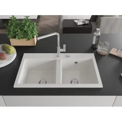 Hektor Kjøkkenvask 2 Kummer 800x480 Mm Hvit - 6521802000-20